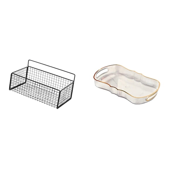 Kuntesetty Fruit Vanity Tray for Breakfast and Cosmetic Storage in Cafe Cafeteria Bathroom Food Serving Tray