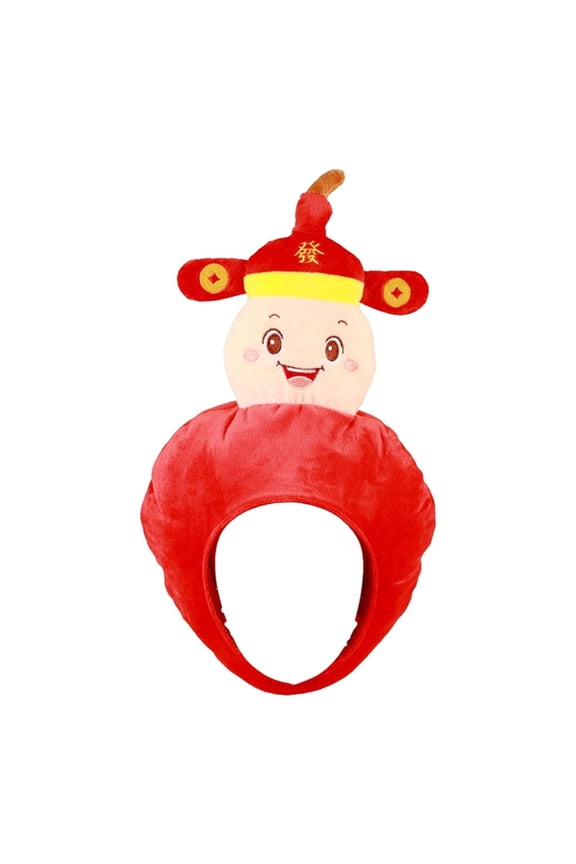 God of Wealth Gourd Plush Hat Costume Accessories for Cosplay Party Carnival