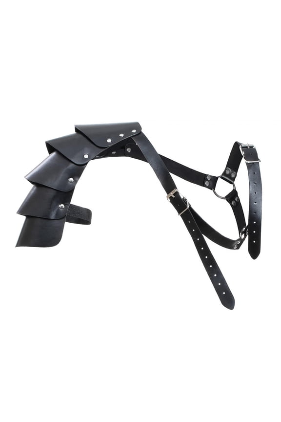 Gothic Steampunk Shoulder Armors Decorative Steampunk PU Adjustable Strap Outfit
