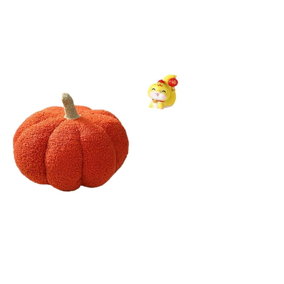 Kuntesetty Halloween Pumpkin Plush Cushion Cartoon Snake Resin Statue Decorative Pillow Ornament for Sofa Bed Bedroom Table Shelf Centerpiece Housewarming Gift