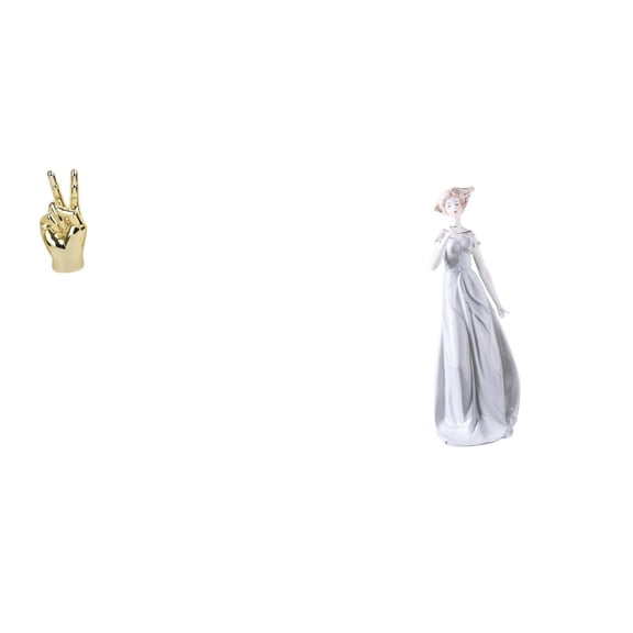 Kuntesetty Hand Finger Gesture Desk Statues Sculpture Creative Home Living Room Cabinet Shelf Decoration Ceramic Girl Figurine Porcelain Lady Statue Ornament Nor