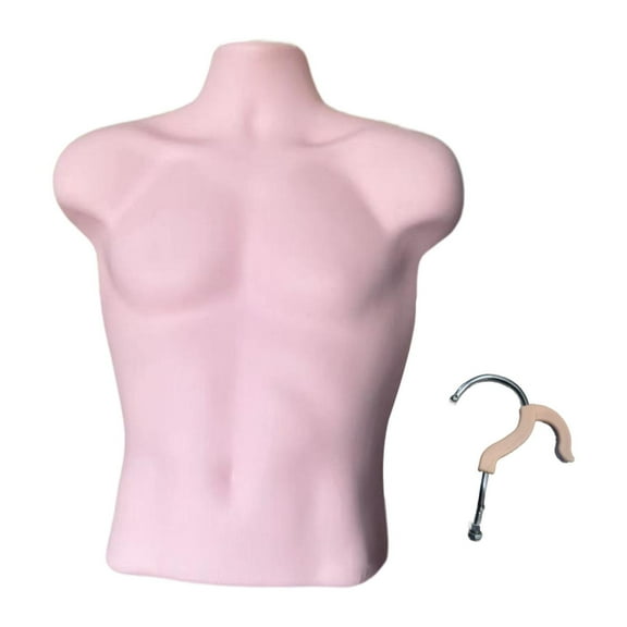 Kuntesetty Hanging Human Mannequin Men Male Half Body Torso Dress Form for Shirts Coats