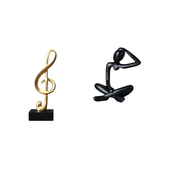Kuntesetty Harmonic Thinker Resin Sculpture Creative Abstract Musical Figurine Modern Tabletop Ornament for Desk Shelf Housewarming Birthday Gift