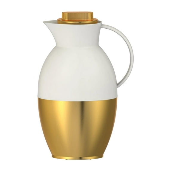 Kuntesetty Insulated Thermal Coffee Carafe 1L Beverage Dispenser Water Jug Carafe Flask White