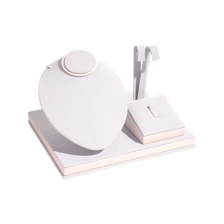 Kuntesetty Jewelry Display Necklace Earring Set Display Stand for Home Selling Showcase gray