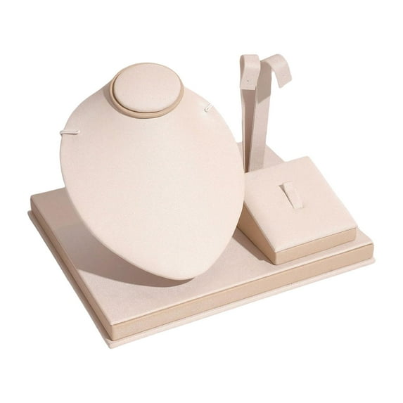 Kuntesetty Jewelry Display Necklace Earring Set Display Stand for Home Selling Showcase pink