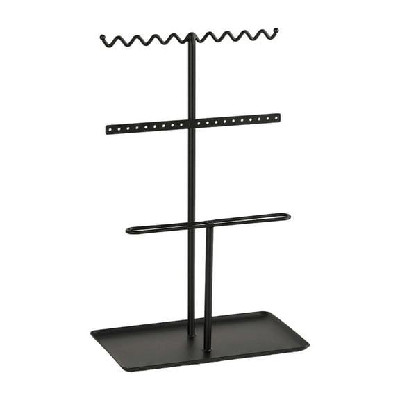 Kuntesetty Jewelry Display Stand Bracelet Necklace Holder 3 Tiered Stylish Earrings Display Black