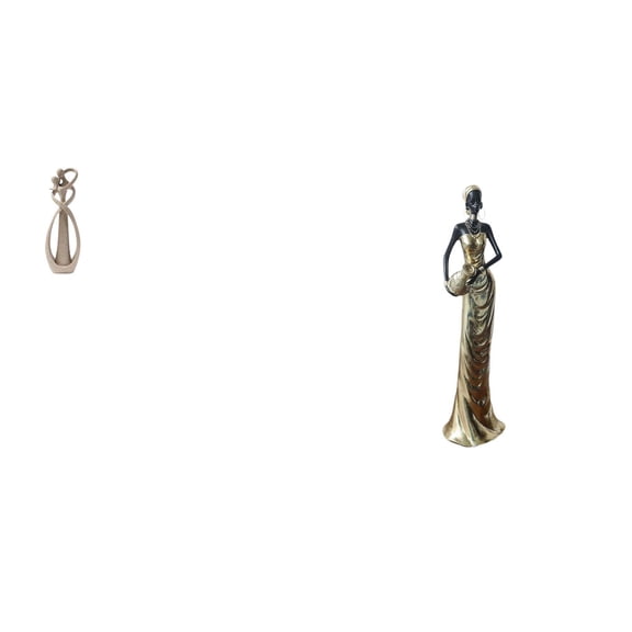 Kuntesetty Kissing Lovers African Tribal Lady Statue Sculpture Height 21.5cm Vintage Art Collection Anniversary Gift Decorative Crafts Table Ornament for Bookshe