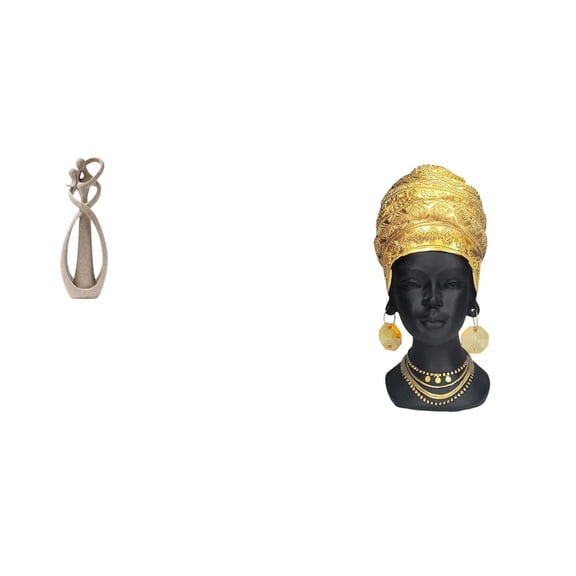 Kuntesetty Kissing Lovers And African Woman Statue Sculpture Art Collection Anniversary Gift Table Ornament Bookshelf Decor Versatile Home Centerpiece Resin