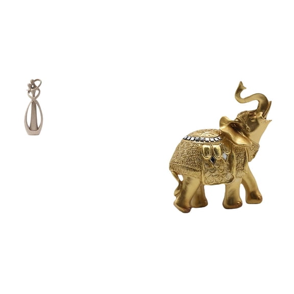 Kuntesetty Kissing Lovers Elephant Statue Sculpture Resin Art Collection Anniversary Gift Table Ornament Decorative Figurine for Bookshelf Shelf Bedroom Desk Hom