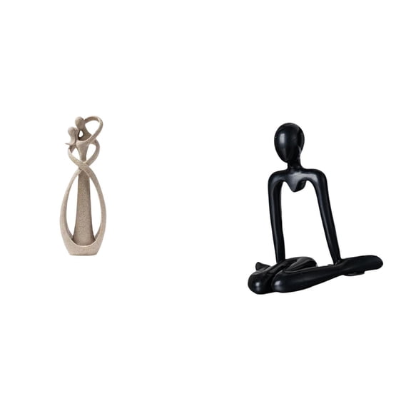 Kuntesetty Kissing Lovers Thinker Abstract Statue Sculpture Art Collection Anniversary Gift Decorative Figurine Tabletop Ornament for Bookshelf Cabinet Bedroom F