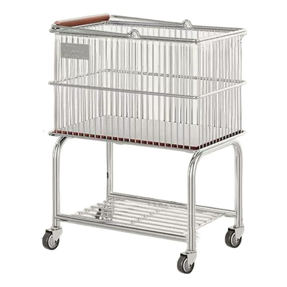 Kuntesetty Laundry Cart Home Organization Clothes Basket for Bathroom Living Room Hotel Silver