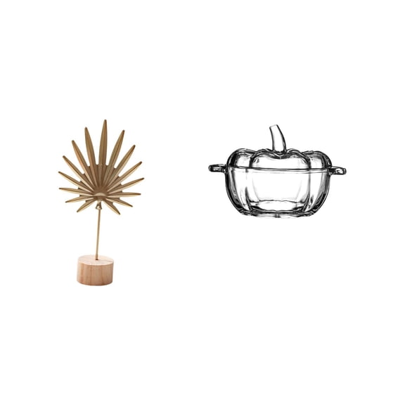 Kuntesetty Leaf Sculpture Metal Glass Candy Dish with Lid Leaf Shaped Figurine Crafts Nordic Creative Ornament Abstract Pumpkin Shaped Serving Bowl Cookie Jar Clear