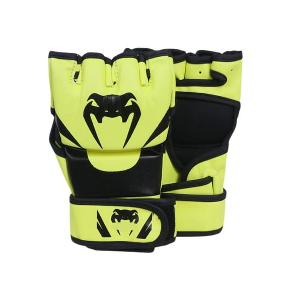 Kuntesetty MMA Gloves Fight Training Mitts Abrasion Resistant Half Finger Open Martial Arts Green