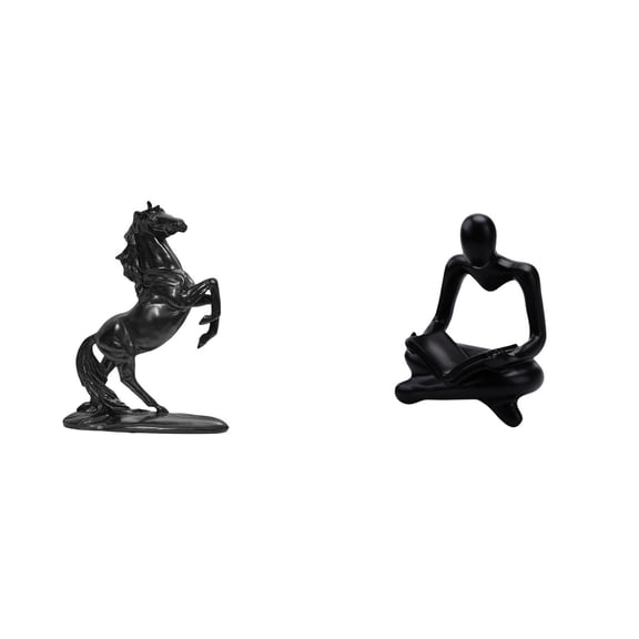 Kuntesetty Majestic Equine Abstract Thinker Sculpture Ornament for Bedroom and Living Room Landscape Creative Figurine Craft Decor Piece