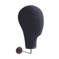 Kuntesetty Manikin Head Display Hair Hats Hairpieces Wall Mounted Creative Head Display black