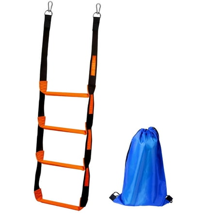 Kuntesetty Marine Rope Ladder Anti Skidding Steps for Fishing Boats Kayak Pontoon Boats 4 Steps 30x114cm