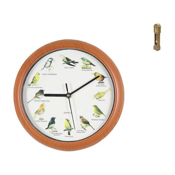 Kuntesetty Melodic Timepiece Wall Art Bird Song Grandfather Clock Miniature Vintage Decorative Hanging Clock for Kitchen Living Room Home Decor