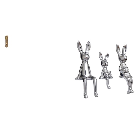 Kuntesetty Miniature Grandfather Clock Bunny Family Figurine Vintage Living Room Decor Classic Animal Sculpture Desk Display Table Centerpiece Ornament Cabinet Bookshelf