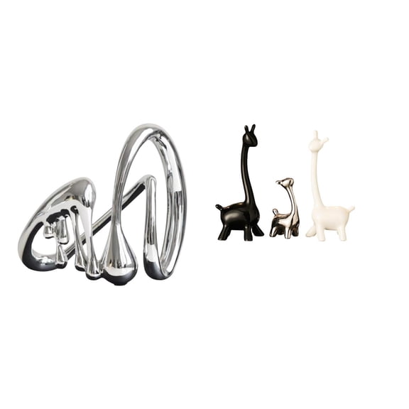 Kuntesetty Minimalist Ceramic Giraffe Sculpture Modern Abstract Art Statue Creative Housewarming Gift for Desk Office Bookshelf Table Centerpiece Decor