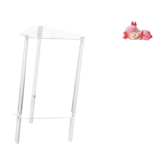 Kuntesetty Minimalist Clear Acrylic Bedside Table with Resin Sleeping Deer Figurine Modern Nightstand Cabinet for Living Room Bedroom Home Office Dining Decor