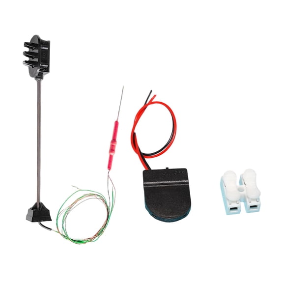 Kuntesetty Model Train Traffic Lights Crossing Sign Model for Micro Landscape Buildings 3v