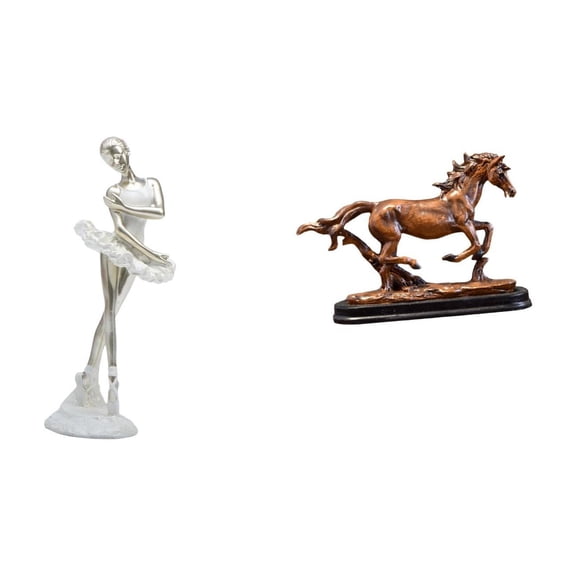 Kuntesetty Modern Dancing Girl and Horse Statue Figurine Creative Art Sculpture for Bedroom Office Desk Living Room Home Decor Collectible Ornament