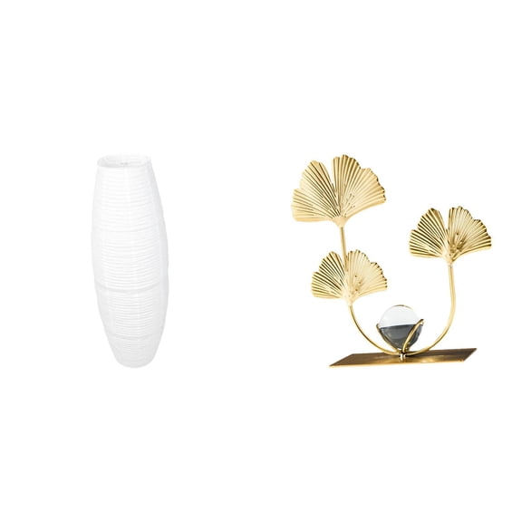 Kuntesetty Modern Decorative Leaves Sculpture Floor Lamp Cover Simple Paper Light Cage Guard for Bedroom Home Decor Holiday Housewarming Gift Collectibles