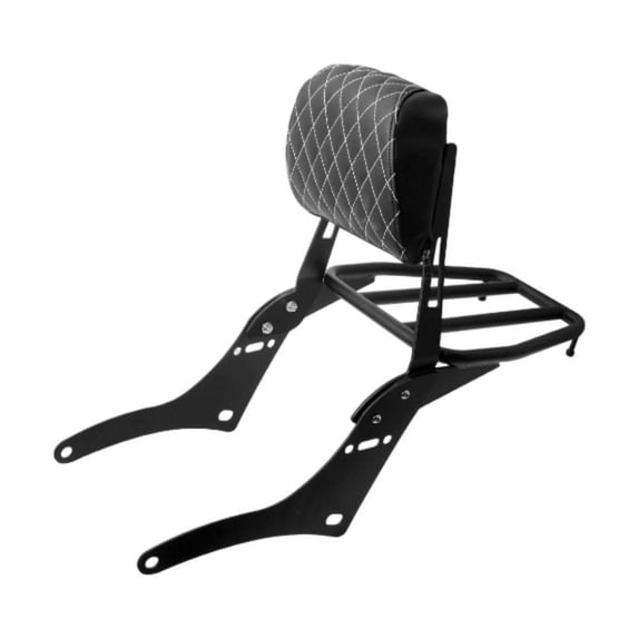 Kuntesetty Motorcycle Sissy Bar Backrest Assembly Passenger Assembled Backrest Rear Pad grid