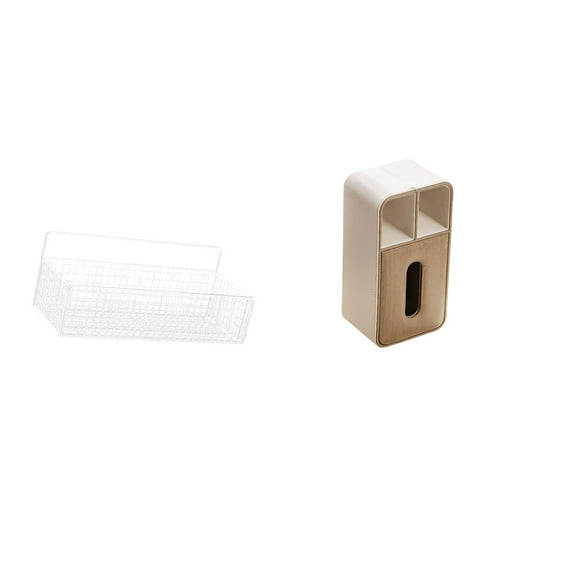 Kuntesetty Multipurpose Rectangular Facial Tissue Dispenser Box Cover and Napkin Holder for Office with Remote Controller Storage and Paper Organization