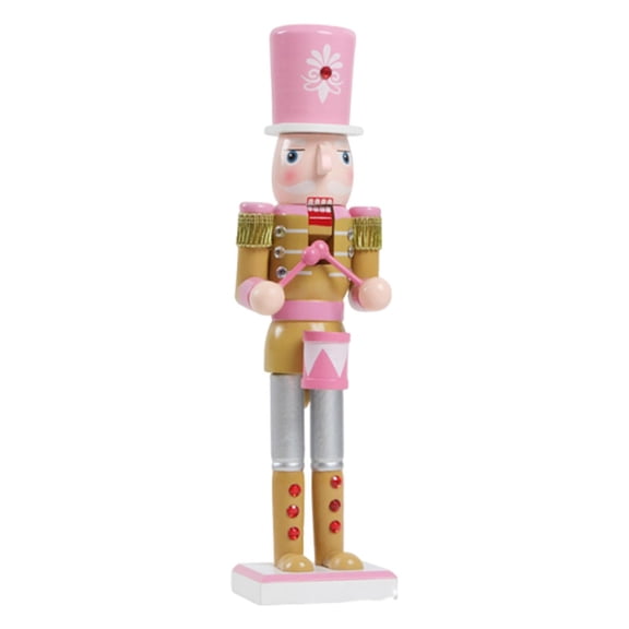 Kuntesetty Nutcracker Statue Pink Christmas Figurine Collection Decorative Artwork Crafts Height 36 cm