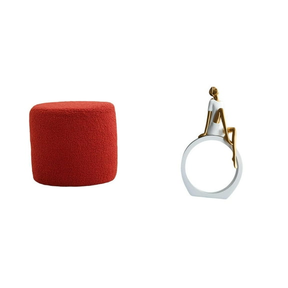 Kuntesetty Ottoman Foot Rest Stool Bench Seat Chair Cylinder Sofa Tea Stool for Office Bedroom Nursery Apartment Girl Figurine Women Statue Table Centerpieces Bedroom Readers Gift Bookshelf