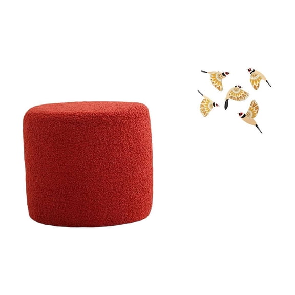 Kuntesetty Ottoman Foot Rest Stool Bench Seat Chair Cylinder Sofa Tea Stool Wooden Bird Wall Art Hanging Ornament Housewarming Gift Decorative Office Crafts Bedroom
