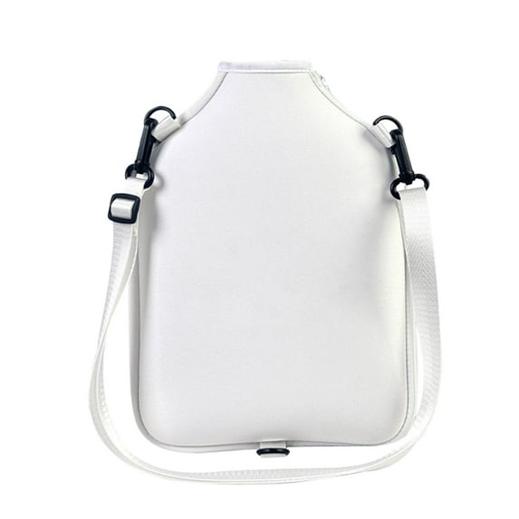 Kuntesetty Paddle Bag Detachable Adjustable Shoulder Strap Pickleball Bag for Adults Zipper White