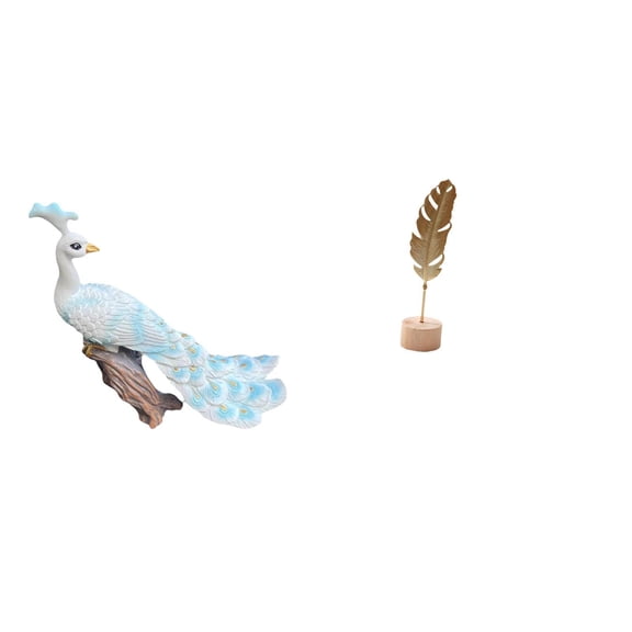 Kuntesetty Peacock Leaf Sculpture Figurine Decorative Garden Ornament Metal Statue Abstract Creative Crafts for Home Yard Table Party