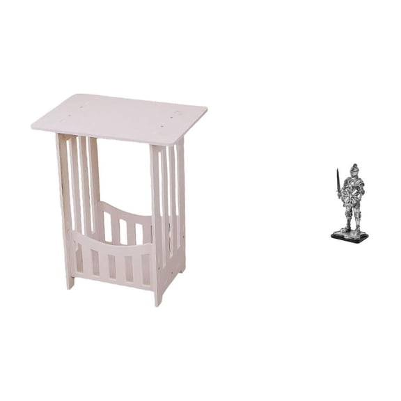 Kuntesetty Practical Bedside Table with Vintage Knight Statue Sculpture Creative Tabletop Ornament for Hotel Cafe Lounge Room Balcony Entryway Bookshelf Office Desk Housewarming Gift