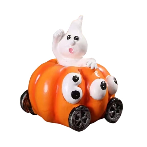 Kuntesetty Pumpkin Statue Versatile Resin Sculpture for Windowsills Bookshelves Mantels ghost