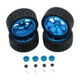 thumbnail image 1 of Kuntesetty RC Wheel Rims Rubber Tires Kit Replacement M3 Wheel Nut for 144001 1:12 1:18 Blue, 1 of 9