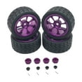 thumbnail image 1 of Kuntesetty RC Wheel Rims Rubber Tires Kit Replacement M3 Wheel Nut for 144001 1:12 1:18 Purple, 1 of 9