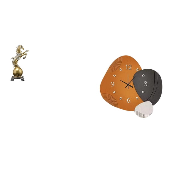 Kuntesetty Resin Horse Statue Art Craft Ornament Collectible Modern Decorative Figurine Centerpiece Shelf Living Room Office Wall Clock Mount Festival Gift Ornament Art Watch Wood Bedroom