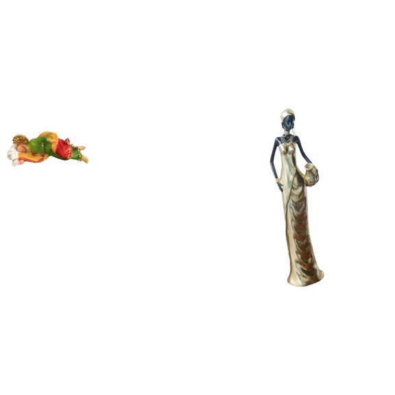 Kuntesetty Resin Joseph Jesus Sculpture and African Tribal Lady Figurine Decorative Tabletop Ornament for Desk Shelf Office Bedroom Housewarming Gift