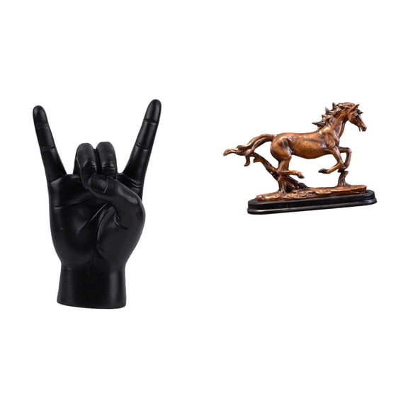 Kuntesetty Rock Hand Gesture Sculpture Figurine Artwork Creative Hand Statue Collectible Art Ornament Finger Sculpture for Apartment Bedroom Restaurant Desk Decoration Bookcase Living Room