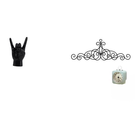 Kuntesetty Rock Hand Gesture Sculpture Metal Wall Art Decor Creative Finger Statue Floral Plaque for Apartment Bedroom Restaurant Patio Indoor Outdoor Porch Fence