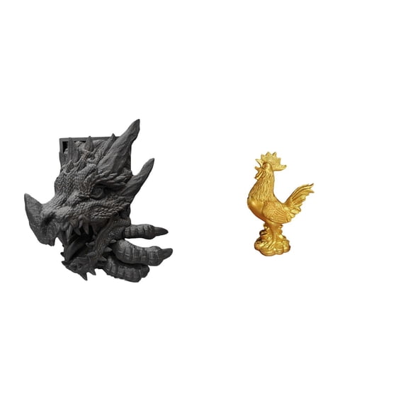 Kuntesetty Rooster Bookend Sculpture Home Decor Unique Book Holder Feng Shui Chicken Statue Decorative Book Support for Living Room Bookshelf Cabinet Housewarming Gift