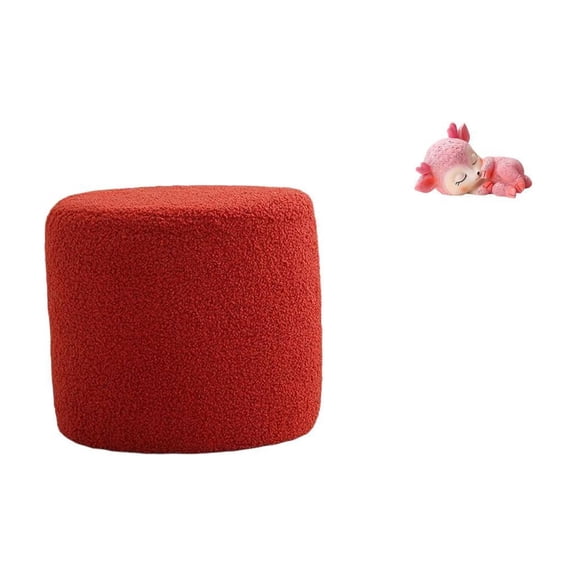Kuntesetty Round Ottoman Foot Rest Stool Bench Seat Chair Small Cylinder Sofa Tea Stool for Office Bedroom Nursery Apartment Resin Cute Sleeping Deer Statue Figurine Tabletop Decoration