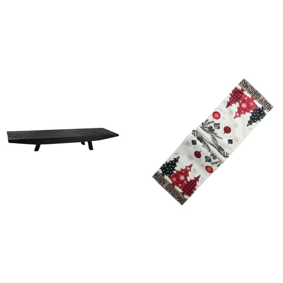 Kuntesetty Rustic Home Decoration Multi Use Serving Tray and Christmas Table Runner Dresser Scarf Seasonal Winter Reusable Holiday Coffee Table Decor