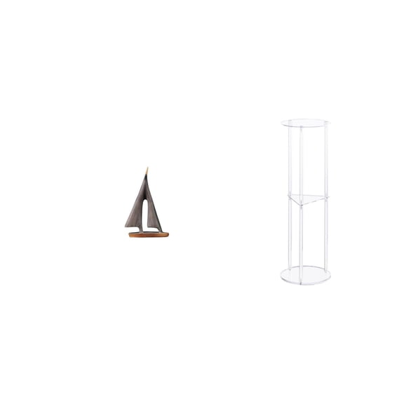 Kuntesetty Sailing Boat Acrylic Decor Sailboat Statue Clear Side Table Sailing Ship Ornament Decorative Art Figurine Small Drink Table Sailboat Model for Hotel Desktop Living Room Acrylic