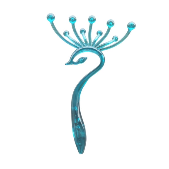 Kuntesetty Scalp Massage Claw Head Massage Relax Portable Compact Creative Handheld Peacock blue