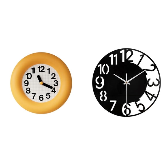 Kuntesetty Silent Contemporary Round Wood Acrylic Wall Clock Non Ticking Decorative Easy to Read Simple Big Hanging Clock for Kitchen Dining Room Bedroom Hotel Office Home Bathroom