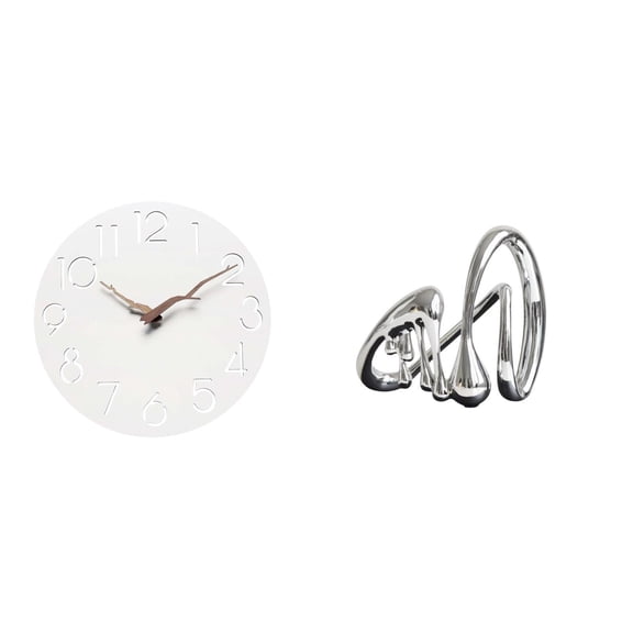 Kuntesetty Silent Decorative Wall Clock and Minimalist Abstract Art Sculpture for Home Office Kitchen Study Room and Coffee Table Bookshelf Decor Gift